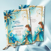 Teal Gouden Quinceañera-jurk  Kaart