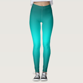 Teal Gradiënt Minimalistische Ombre Atletische Yog Leggings