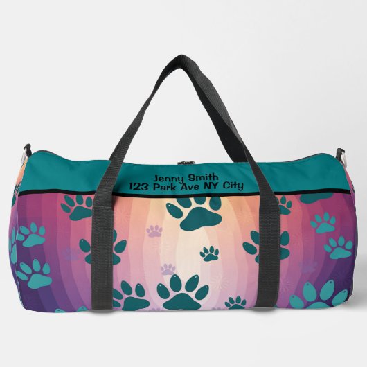 Teal Gradient Paw Print  Plunjezak (Voorkant)