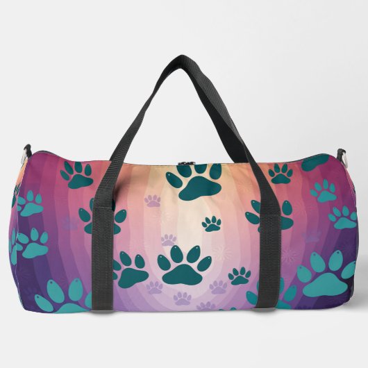 Teal Gradient Paw Print  Plunjezak (Voorkant)