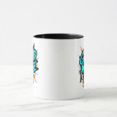 Teal Graffiti Stijl "Grind Mode Aan" Mok (Midden)