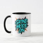 Teal Graffiti Style "Grind Mode On" Mok (Links)