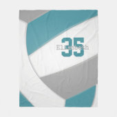 teal gray and white super sized volleyball fleece deken (Voorkant)