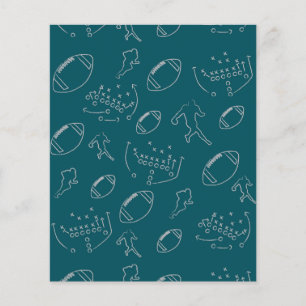 Teal & Gray Voetbalspel Teamkleur Papier