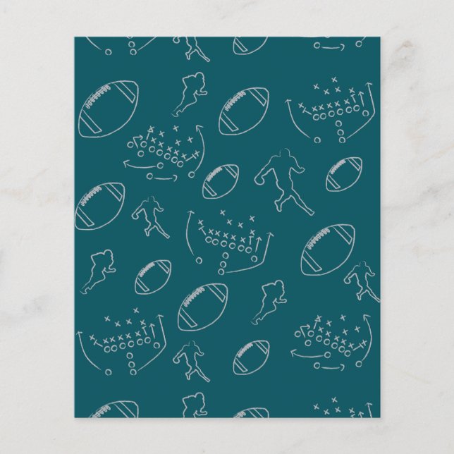 Teal & Gray Voetbalspel Teamkleur Papier (Voorkant)