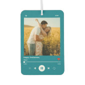 teal green 40th Anniversary Photo Music Player Luchtverfrisser (Voorkant)