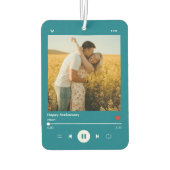 teal green 40th Anniversary Photo Music Player Luchtverfrisser (Achterkant)