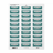Teal Green & Burgundy Address Label with Banner (Full Sheet)