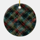 Teal Green Burgundy Bow Gold Ornament Christmas (Achterkant)