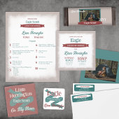 Teal Green & Burgundy Court of Honor Program Flyer
