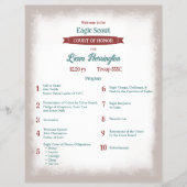 Teal Green, Burgundy Eagle Court of Honor Program Flyer (Voorkant)