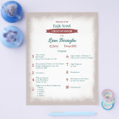 Teal Green, Burgundy Eagle Court of Honor Program Flyer (Enkel)