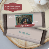 Teal Green, Burgundy Eagle Scout Candy Bar Wrapper Flyer