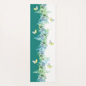Teal Green Floral Butterfly Yoga Mat (Achterkant)