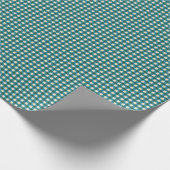 Teal Green Gingham Plaid Holiday Pattern Cadeaupapier (Hoek)