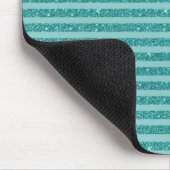 Teal Green Glitter Style Horizontal Stripes Muismat (Hoek)