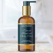 Teal Green & Gold Foil Cosmetics Bottle Label