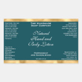 Teal Green & Gold Foil Cosmetics Bottle Label (Voorkant)