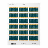 Teal Green & Gold Small Dropper Bottle Label (Full Sheet)