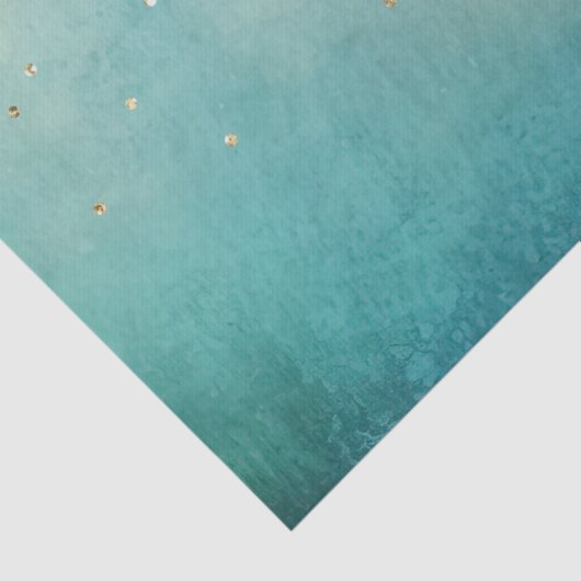 Teal Green Gold Sparkle Dots Tissuepapier (Detail)