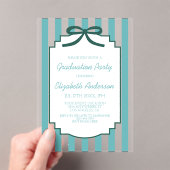 Teal Green Graduation Acryl Uitnodigingen (Insitu (Draagbaar))