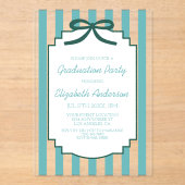 Teal Green Graduation Acryl Uitnodigingen (Voorkant)