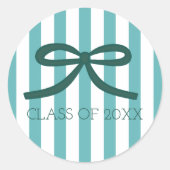 Teal Green Graduation Ronde Sticker (Voorkant)