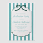 Teal Green Graduation Vellum Uitnodigingen (Voorkant)