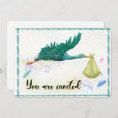 teal green invite kaart (Voorkant / Achterkant)