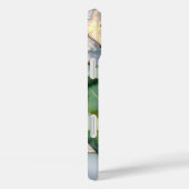 Teal Green Leaf Stained Glass Phone Case (Achterkant / Rechts)