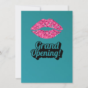 Teal Green Lips Beauty Salon Grootse Opening Kaart