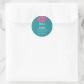 Teal Green Lips Beauty Salon Ronde Sticker (Tas)