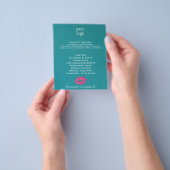 Teal Green Lips Schoonheidssalon Flyer (Hand)