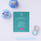 Teal Green Lips Schoonheidssalon Flyer (Enkel)