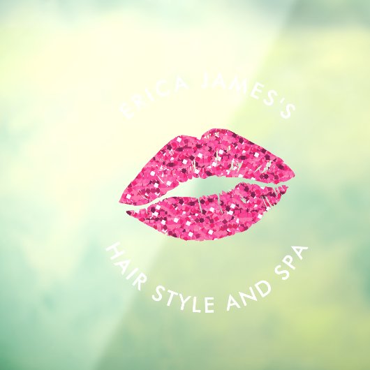 Teal Green Lips Schoonheidssalon Raamsticker (Vel 3)