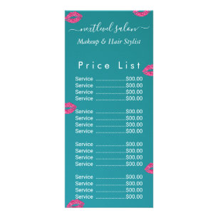 Teal Green Lips Schoonheidssalon Reclamekaart