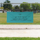 Teal Green Lips Schoonheidssalon Spandoek (Insitu)