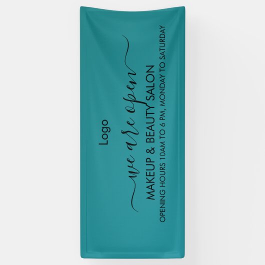 Teal Green Lips Schoonheidssalon Spandoek (Verticaal)