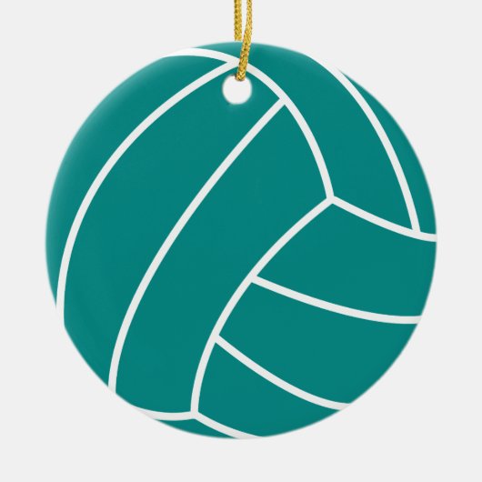 Teal Green Volleyball Keramisch Ornament (Voorkant)