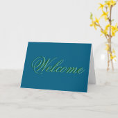 Teal Green Welcome Kaart (Gele Bloem)