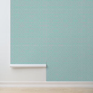 Teal Griekse Sleutel Behang