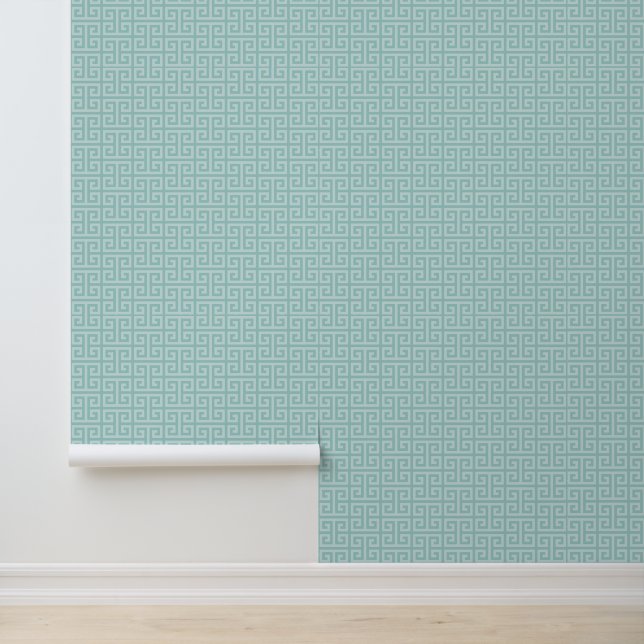 Teal Griekse Sleutel Behang (Applicatie)