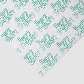 Teal Groen Fun GEFELICITEERD MET JE VERJAARDAG Cus Tissuepapier (Detail)