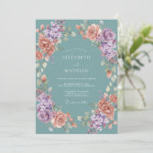 Teal Groen Lentewedding Kaart (Staand voorkant)