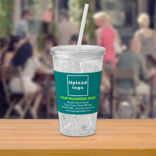 Teal groene bedrijfsmerk Acryl tumbler Drinkbeker