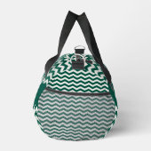 Teal groene Chevron zig zag streeppatroon naam Plunjezak (Rechts)