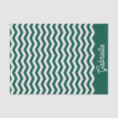 Teal groene Chevron zig zag streeppatroon Tissuepapier (Voorkant)