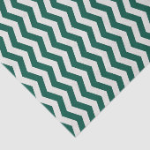 Teal groene Chevron zig zag streeppatroon Tissuepapier (Detail)