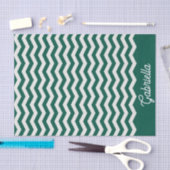Teal groene Chevron zig zag streeppatroon Tissuepapier (Craft)