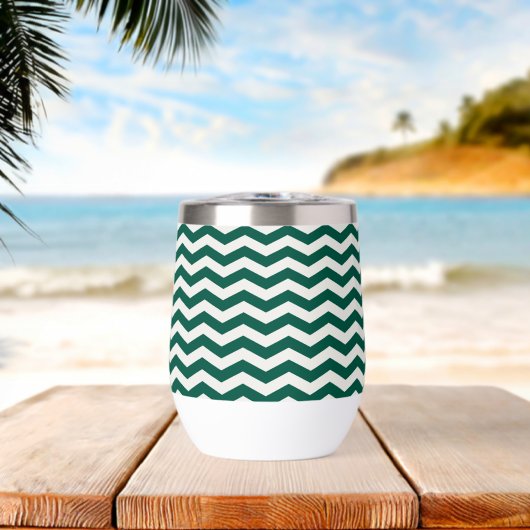 Teal groene Chevron zigzag streeppatroon (Strand (Gedraaid) )